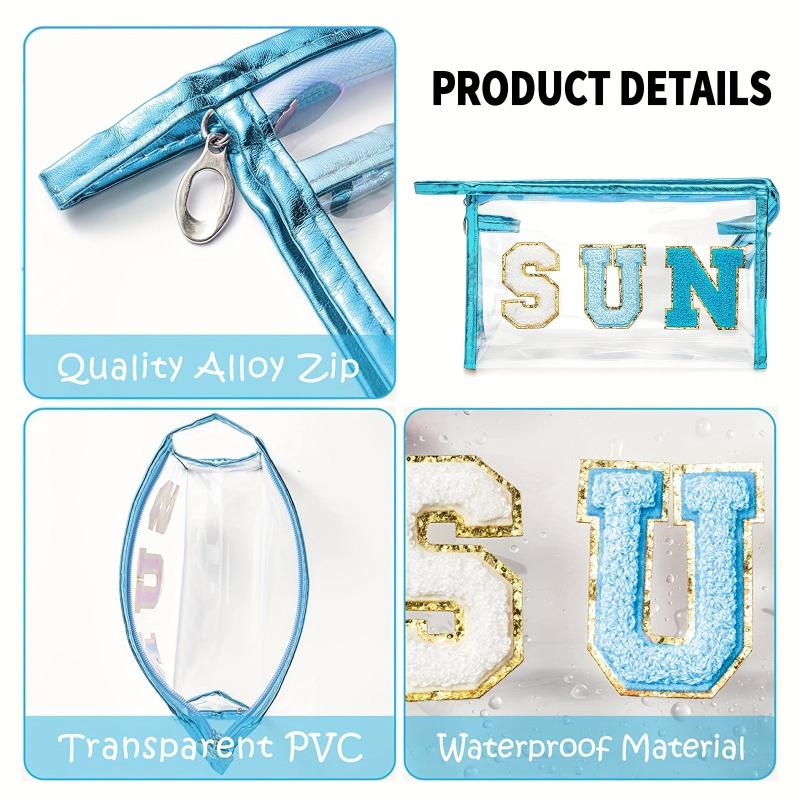 Varsity Letter Cosmetic Toiletry Bag - Portable and Waterproof Travel Organizer