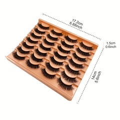 14 Pairs Faux Mink Lashes Strip False Eyelashes Thick Volume Fluffy Lightweight