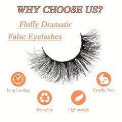 14 Pairs Faux Mink Lashes Strip False Eyelashes Thick Volume Fluffy Lightweight