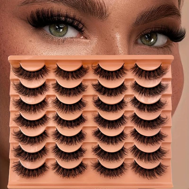 14 Pairs Faux Mink Lashes Strip False Eyelashes Thick Volume Fluffy Lightweight