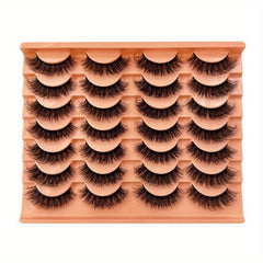 14 Pairs Faux Mink Lashes Strip False Eyelashes Thick Volume Fluffy Lightweight