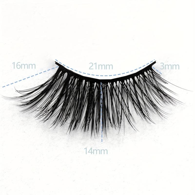 6 Pairs C Curling Fluffy Volume False Eyelashes Natural Cross Slender Lashes