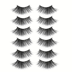 6 Pairs C Curling Fluffy Volume False Eyelashes Natural Cross Slender Lashes