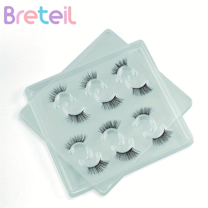 6 Pairs C Curling Fluffy Volume False Eyelashes Natural Cross Slender Lashes