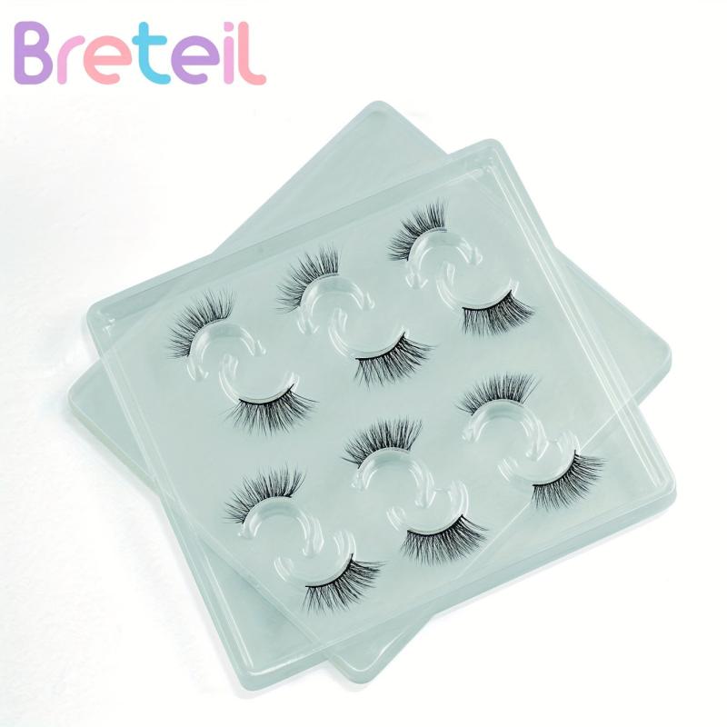6 Pairs C Curling Fluffy Volume False Eyelashes Natural Cross Slender Lashes