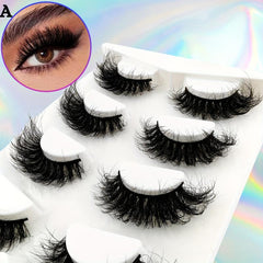 4 Pairs Fluffy False Eyelashes Curling Cat Eye Sexy Messy Lashes