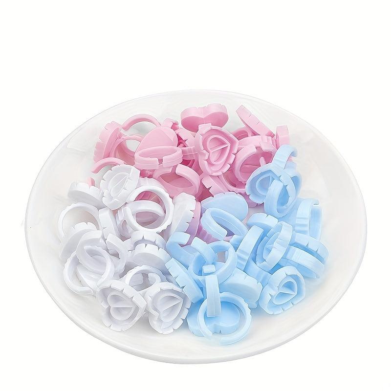 25-30pcs Glue Rings Smart Glue Cups Lash Glue Holder Ring Cup Eyelash Extensions