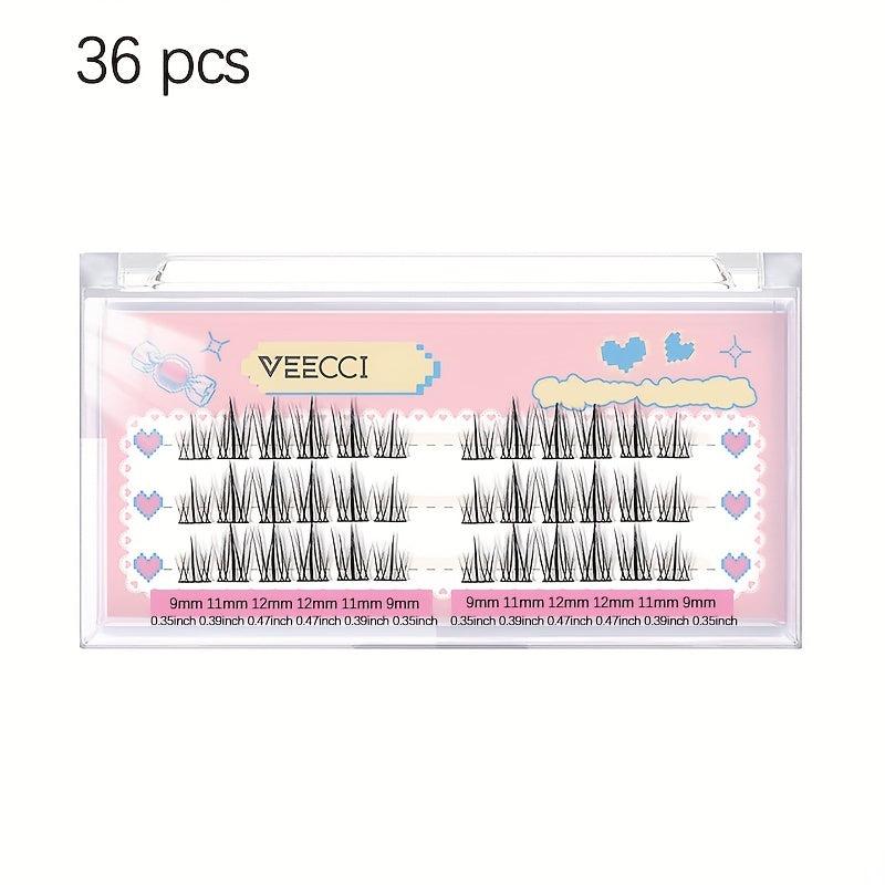 36 Pcs 3D Effect C Curl Natural Individual Lashes Mixed Tray Soft Lightweight