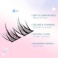 36 Pcs 3D Effect C Curl Natural Individual Lashes Mixed Tray Soft Lightweight
