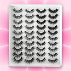 20 Pairs 3D Mixed Long/Short False Eyelashes Makeup Thick Fluffy Natural Look