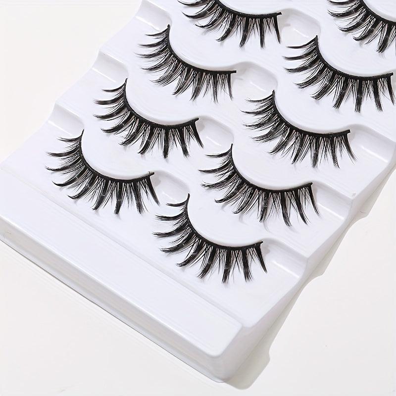5 Pairs Wispy Fluffy False Eyelashes for Makeup, Dating, Party