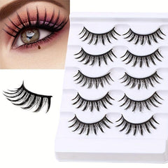 5 Pairs Wispy Fluffy False Eyelashes for Makeup, Dating, Party