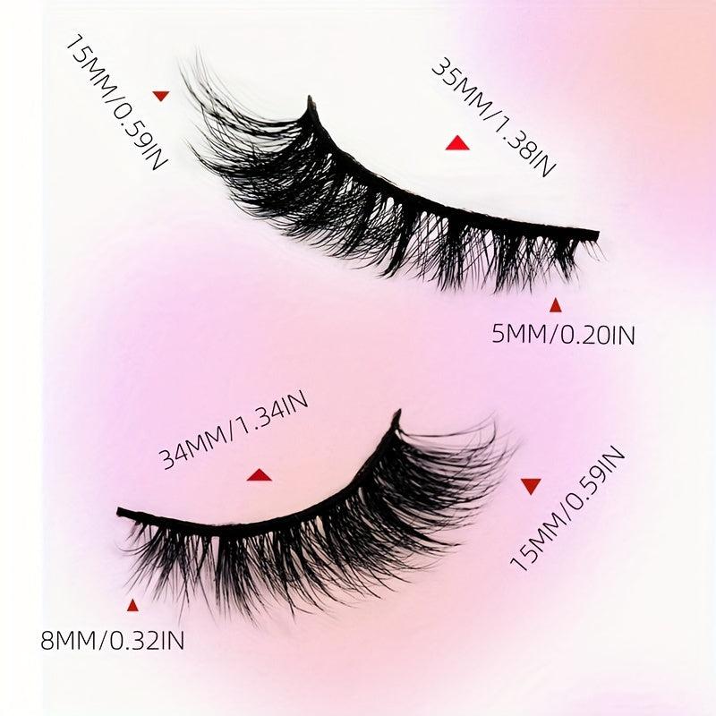 3D Faux Mink Cat Eyelashes for Fox Eye Effect Makeup