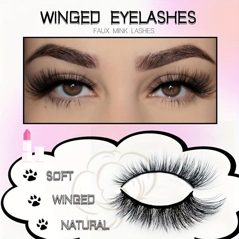 3D Faux Mink Cat Eyelashes for Fox Eye Effect Makeup