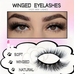 3D Faux Mink Cat Eyelashes for Fox Eye Effect Makeup