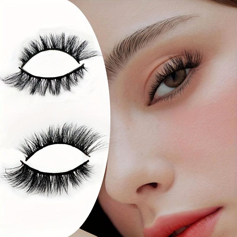 3D Faux Mink Cat Eyelashes for Fox Eye Effect Makeup