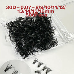 500pcs 30D Cluster Lashes Fair Lashes DIY Grafting False Lashes