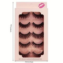 3D Mink Lashes 5 Pairs Wispy False Eyelashes Natural Look Soft Makeup Lashes