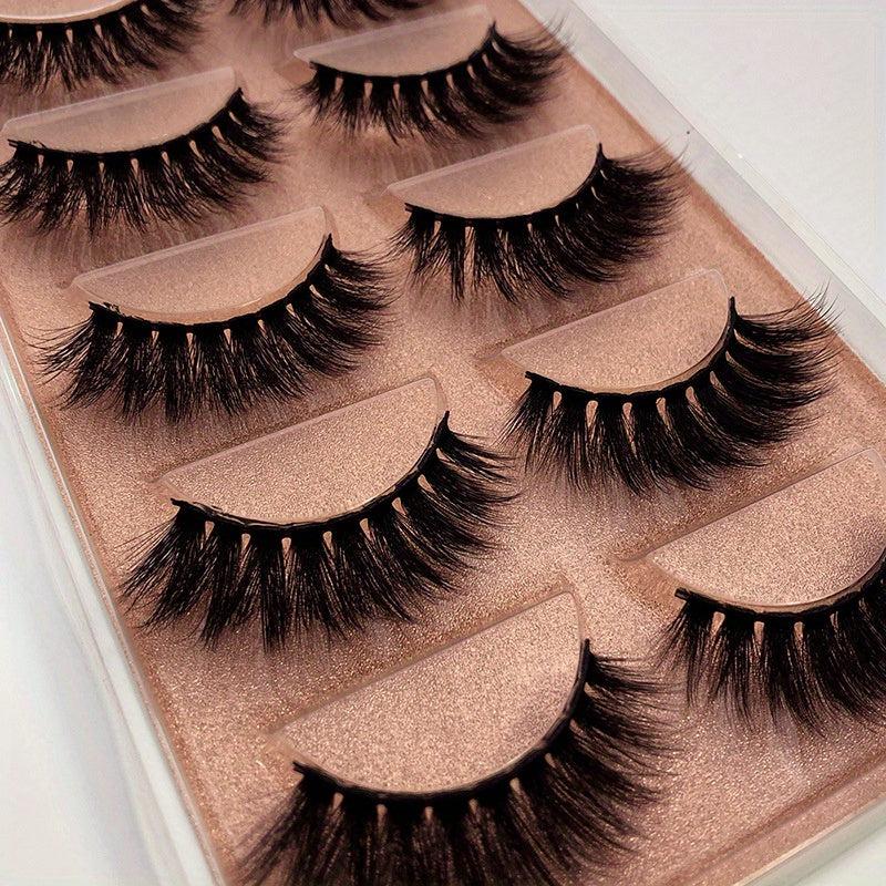 3D Mink Lashes 5 Pairs Wispy False Eyelashes Natural Look Soft Makeup Lashes