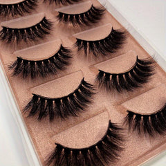 3D Mink Lashes 5 Pairs Wispy False Eyelashes Natural Look Soft Makeup Lashes