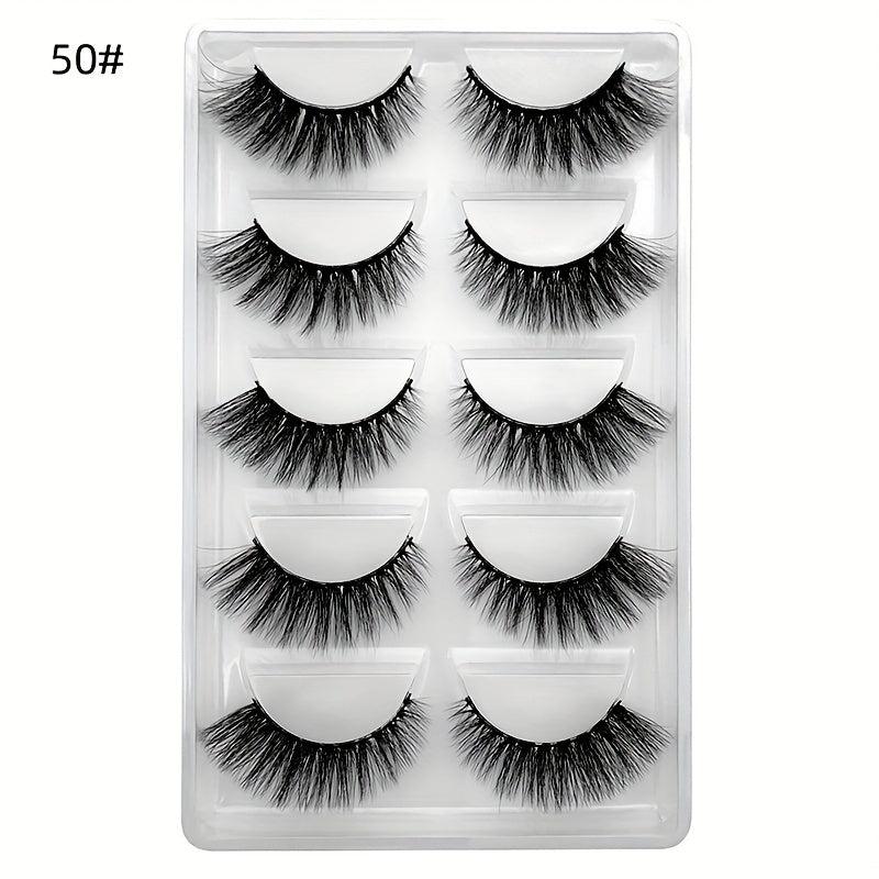 3D Mink Lashes 5 Pairs Wispy False Eyelashes Natural Look Soft Makeup Lashes