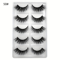 3D Mink Lashes 5 Pairs Wispy False Eyelashes Natural Look Soft Makeup Lashes