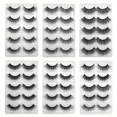 3D Mink Lashes 5 Pairs Wispy False Eyelashes Natural Look Soft Makeup Lashes