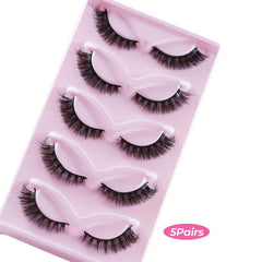 Fox Eyelashes Natural False Eyelashes D Curling 5 Pairs