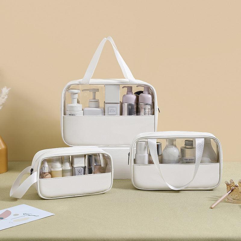 3 Pack Waterproof Travel Toiletry Bag Clear PVC Zippered Carry On Pouch