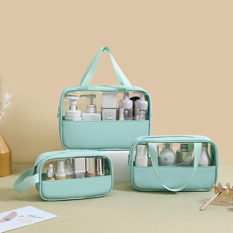 3 Pack Waterproof Travel Toiletry Bag Clear PVC Zippered Carry On Pouch