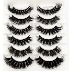 6 Pairs False Eyelashes Cat Eye Fluffy Faux Mink Lashes 8D Wispy Lashes