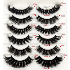 6 Pairs False Eyelashes Cat Eye Fluffy Faux Mink Lashes 8D Wispy Lashes
