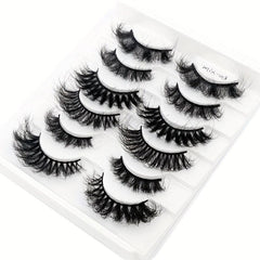6 Pairs False Eyelashes Cat Eye Fluffy Faux Mink Lashes 8D Wispy Lashes