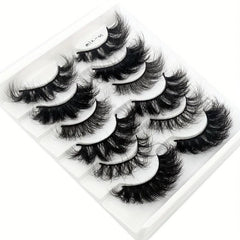 6 Pairs False Eyelashes Cat Eye Fluffy Faux Mink Lashes 8D Wispy Lashes