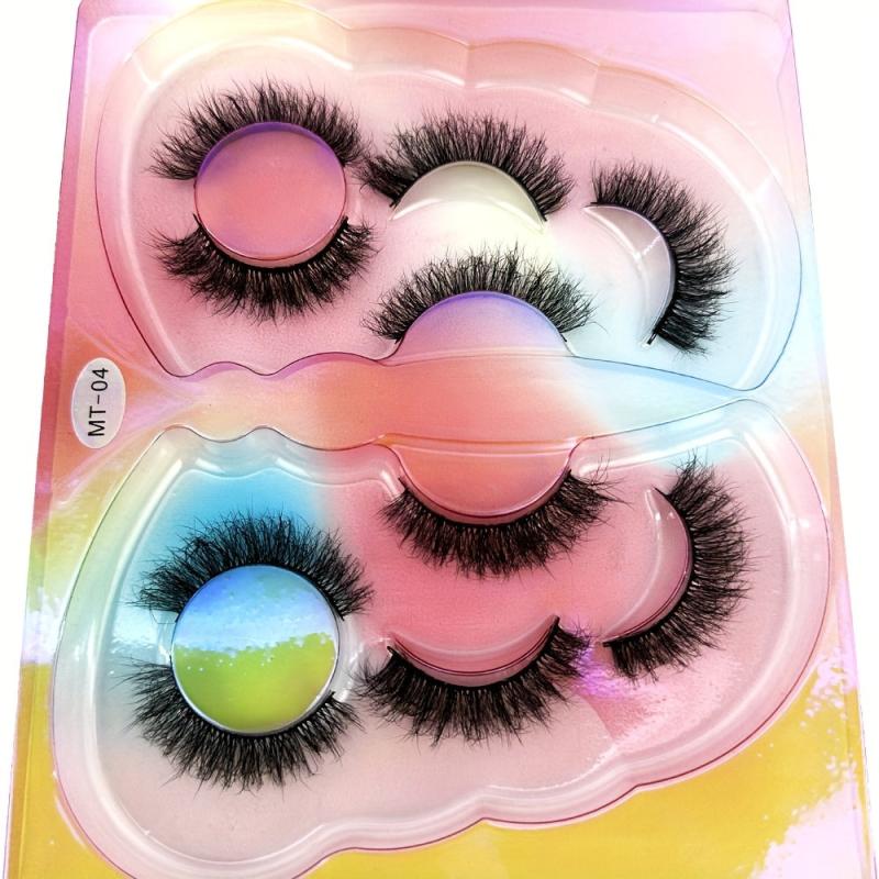 5 Pairs Faux Mink Lashes 3D Thick Eyelashes Natural False Eyelash