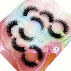 5 Pairs Faux Mink Lashes 3D Thick Eyelashes Natural False Eyelash