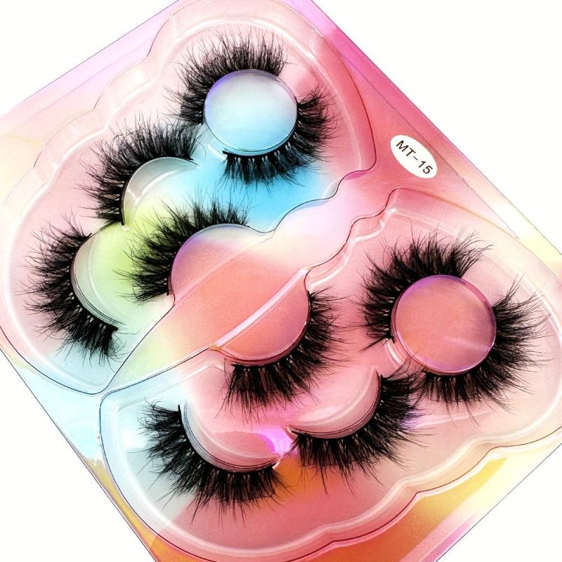 5 Pairs Faux Mink Lashes 3D Thick Eyelashes Natural False Eyelash