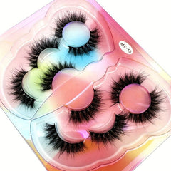 5 Pairs Faux Mink Lashes 3D Thick Eyelashes Natural False Eyelash
