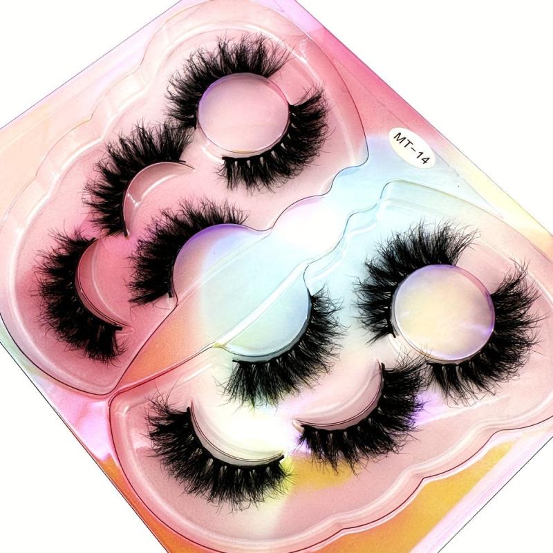 5 Pairs Faux Mink Lashes 3D Thick Eyelashes Natural False Eyelash