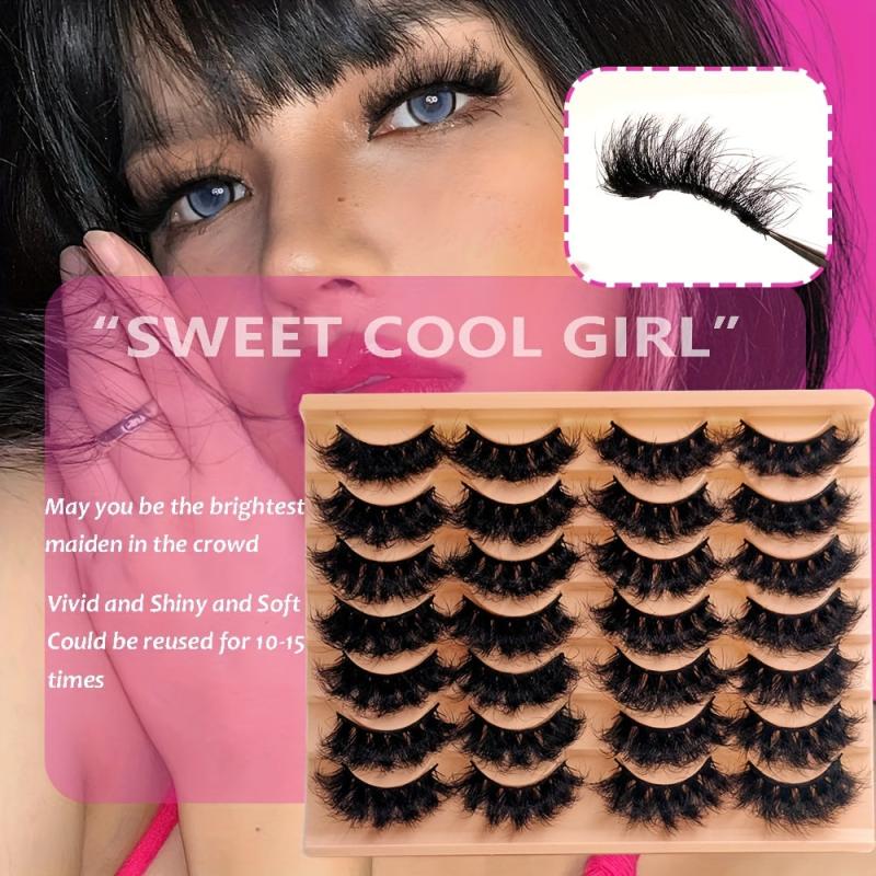 14 Pairs Fluffy Mink Lashes Thick Long False Eyelashes
