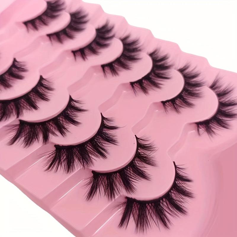 7 Pairs Fluffy Mink Cat Eye False Lashes - Daily & Party Makeup