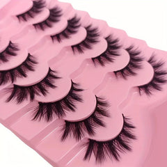 7 Pairs Fluffy Mink Cat Eye False Lashes - Daily & Party Makeup