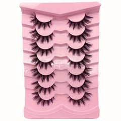 7 Pairs Fluffy Mink Cat Eye False Lashes - Daily & Party Makeup