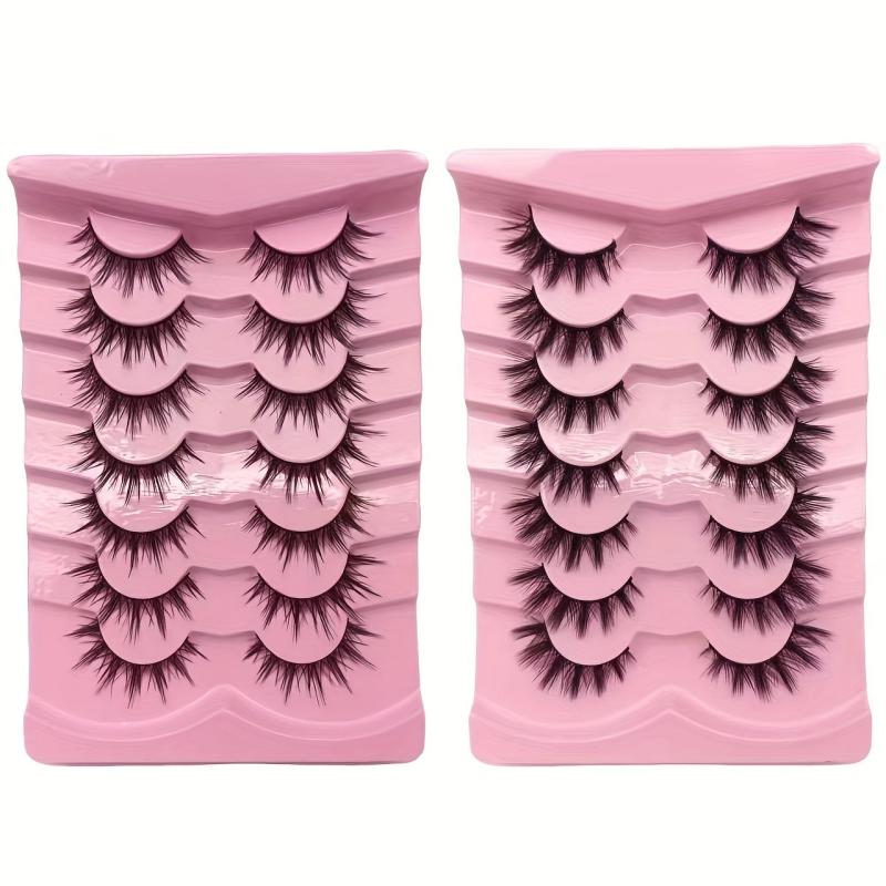 7 Pairs Fluffy Mink Cat Eye False Lashes - Daily & Party Makeup