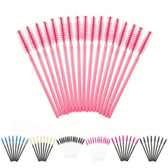 50pcs Eyelash Brushes and Spoolies for Extensions and Makeup Application