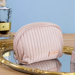 Semicircle Zipper Makeup Bag for Women Purse Travel Toiletry Bag