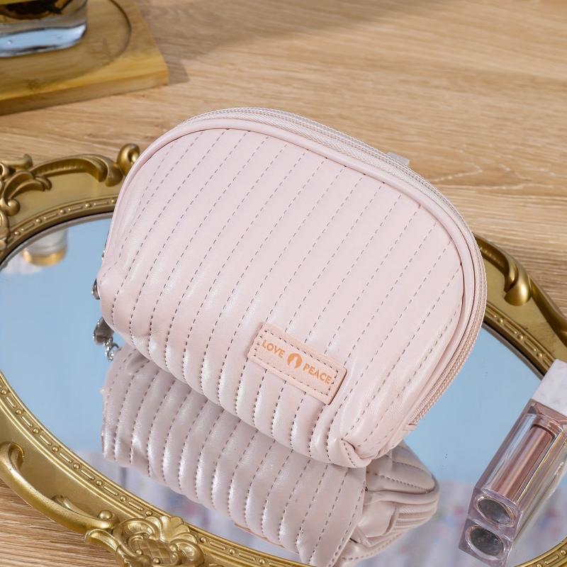 Semicircle Zipper Makeup Bag for Women Purse Travel Toiletry Bag