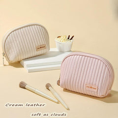 Semicircle Zipper Makeup Bag for Women Purse Travel Toiletry Bag