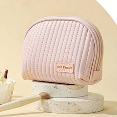 Semicircle Zipper Makeup Bag for Women Purse Travel Toiletry Bag
