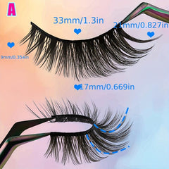 5 Pairs Fox Eye Lashes 21mm Long Cat Eye Look Wispy Thick False Eyelashes